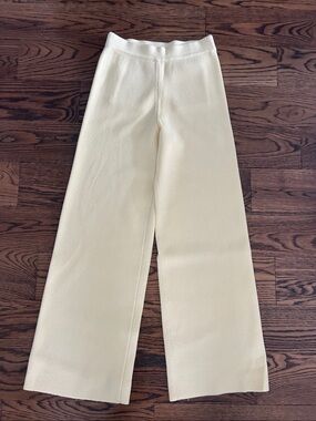 Wide Leg Yellow Knit Pants